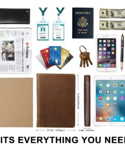 AZXCG Leather Portfolio Binder,3 Ring Binder Padfolio with Zipper fits up to 13.3" Laptop, Professional Organizer, Business Folder with Clipboard, Leather Notepad Holder Brown Graduation Gift Standard 35 71OkRsmuKfL