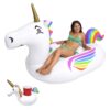 GoFloats Giant Inflatable Pool Floats - Choose Unicorn, Dragon, Flamingo, Swan, or Bull - Includes Drink Float 39 71OkVPjrkyL