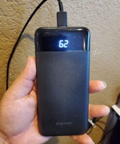 Charmast Portable Charger, USB C Battery Pack, 3A Fast Charging 10400mAh Power Bank LED Display, Slim Portable Phone Battery Charger for iPhone 13 12 11 X 8 7 Samsung S21 S20 Google LG OnePlus iPad Black 48 71Ol58ErtSL