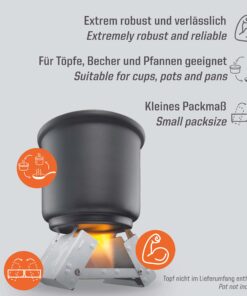 Esbit Ultralight Folding Pocket Stove with Six 14g Solid Fuel Tablets steel, Small - Original 37 71Ol98JIdJL