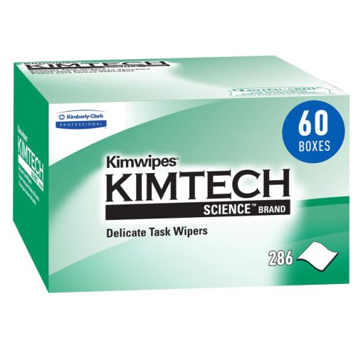 Kimberly-Clark PROFESSIONAL Kimwipes Delicate Task Kimtech Science Wipers (34155), White, 1-PLY, 60 Pop-Up Boxes / Case, 286 Sheets / Box, 16,800 Sheets / Case 286 Count (Pack of 60)