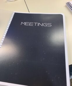 BookFactory Meeting Notebook/Meeting Book for Work- Black 120 Pages (Ruled Format), 8.5in x 11in, Wire-O Bound (MTG-120-7CW-A-(Meetings-K)-MX) 8.5" x 11" 23 71OlONt6jjL