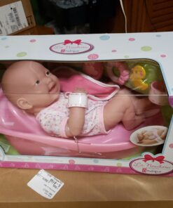 8 piece Layette Deluxe Bathtub Gift Set | JC Toys - La Newborn | 14" Life-Like Smiling Vinyl Newborn Doll w/ Accessories | Pink | Waterproof |Ages 2+ Bath Pink 32 71OmWGvSbFL