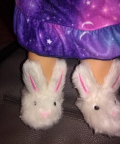 Sophia's Doll Bunny Slipper Shoes with Fluffy Rabbit Ears and Stitched Nose Accessory for 18" Dolls, White Furry Bunny 46 71OnSomshL