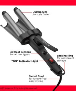 REVLON 3 Barrel Jumbo Hair Waver | Long-Lasting, Natural Looking Waves, (Grey) Grey 34 71OoxcsQs0L