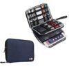 BUBM Double Layer Electronics Organizer, Travel Gadget Bag for Cables, Memory Cards, Flash Hard Drive and More, Fit for iPad or Tablet(up To 9.7")--Large, Dark Blue Large,2-layer 30 71Op7L4xhL