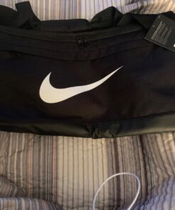 Nike Brasilia Training Duffel Bag, Versatile Bag with Padded Strap and Mesh Exterior Pocket, Medium, Black/Black/White 25 71OqXX2ogAL