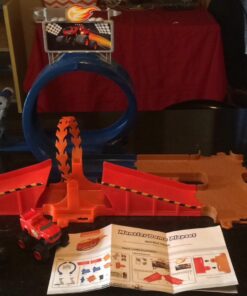 Fisher-Price Nickelodeon Blaze and the Monster Machines Monster Dome racetrack playset with stunt track and character trucks for preschool kids 47 71Oqs1W7EL