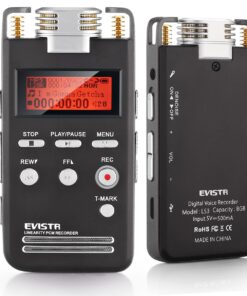 EVISTR Digital Voice Recorder 8GB L53 - 1536KPBS PCM Stereo Audio Recording Device Portable Dictaphone Microphone Gain Controllable Noise Reduction 41 71OrCSPbc1L