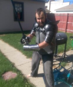 Armor Venue - Dark Warrior Pauldrons with Sword Breakers - Dark - One Size Armour Metallic 6 71OrGEgLBL