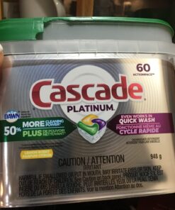 Cascade Platinum Dishwasher Pods, Dishwasher Detergent Pod, Dishwasher Soap Pod, Actionpacs Dish Washing Pod, Lemon, 62 Count Dishwasher Detergent Pods 62 Count (Pack of 1) 44 71OrIaZcsOL