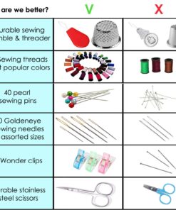 ARTIKA Sewing Kit for Adults and Kids - Small Beginner Set w/Multicolor Thread, Needles, Scissors, Thimble & Clips - Emergency Repair and Travel Kits - Sewing Accessories and Supplies 26 71OrUOvXtHL