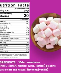 La Nouba Sugar-Free Marshmallows – 2 Value Packs – 2.7 oz. Each – Low Calorie, Low Carb, Fat-Free and Gluten Free Snack – Traditional Delicious Taste – All Natural and Healthy Marshmallows 23 71OrZM97PL