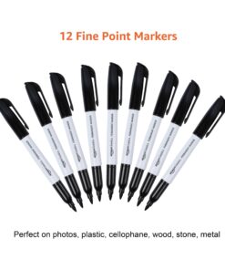 Amazon Basics Fine Point Tip Permanent Markers, Black, 12-Pack 1 Count (Pack of 12) 31 71OsCpwv6jL