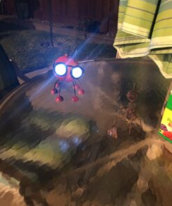 Smarty Gadgets - Metal Garden Art Decoration, Steel Red Ant Figurine with Solar Powered LED Lights for Yard, Patio, Lawn and Garden Decor and Ornament, Outdoor and Indoor Statue, 11" X 10" 38 71Osf1Htr8L