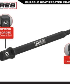 ARES 70001-6-Inch Impact Grade Socket Adapter Set - Turns Power Drill into High Speed Nut Driver - 1/4-Inch, 3/8-Inch, and 1/2-Inch Drive 6 Inch 14 71Ot38ERqOL