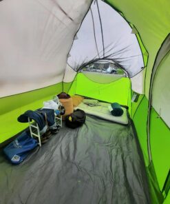 Coleman Montana Camping Tent, 6/8 Person Family Tent with Included Rainfly, Carry Bag, and Spacious Interior, Fits Multiple Queen Airbeds and Sets Up in 15 Minutes Green 8-Person 36 71OtoPLlBIL