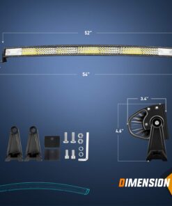 Alternative view of Nilight - 18015C-A LED Light Bar, 52Inch, 783W, 78000LM, Curved Triple Row Flood Spot Combo Beam Off Road Driving Lights for Boat, Trucks, 2 Years Warranty 52Inch Curved Lights -Black Shell