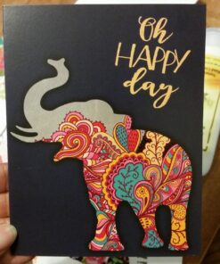 The Best Card Company - 10 Assorted Blank All Occasion Notecards Box Set 4 x 5.12 Inch w/Envelopes Inspiration Bulk Variety Pack, Men, Women (10 Designs, 1 Each) Elephant, Optimisms M6631OCB 18 71OuG4HfVL