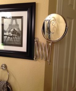 JERDON Two-Sided Wall-Mounted Makeup Mirror - Makeup Mirror with 7X Magnification & Extendable Arm - 8-inch Diameter Mirror with Nickel Finish Wall Mount - Model JP2027N 41 71OxcMU5A5L