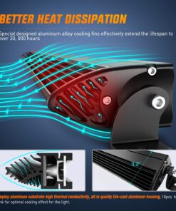 Nilight 40001S-B Bar Super Slim 2PCS 7 Inch 30W Spot Driving Fog 3600LM Single Row Off Road LED Lights for Jeep-2 Style Mounting Brackets, 2 Years Warranty White 46 71OySYXVCpL