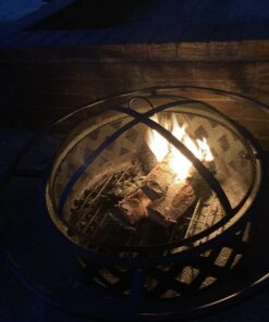 Sunnydaze Bronze Crossweave Wood-Burning Fire Pit - Includes Spark Screen, Fireplace Poker, and Round Cover - 30-Inch 30 in 21 71OyhFDGxJL