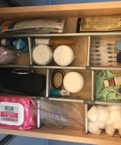 Practical Comfort Aluminum Kitchen Drawer Organizer for Silverware Utensils Flatware 9 Dividers Set | SMALL 3 Dividers 15.3" to 17.5" + 6 Dividers 3.8" 31 71OysekoinL