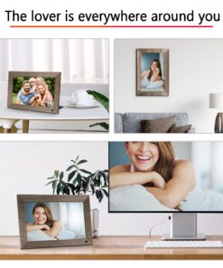 Canupdog 10.1 WiFi Digital Picture Frame, IPS Touch Screen Smart Cloud Digital Photo Frame with 16GB Storage, Wall Mountable, Auto-Rotate, Motion Sensor, Share Photos via Frameo App 10.1 inch Wooden 24 71OzIal13RL