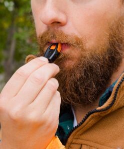 Survival Frog Tact Bivvy 2.0 Emergency Sleeping Bag w/Stuff Sack, Carabiner, Survival Whistle, ParaTinder - Compact, Lightweight, Waterproof, Reusable, Thermal Bivy Sack Cover, Shelter Kit New 2.0 Tactical Orange 21 71OzbsJG7pL