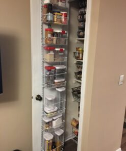 ClosetMaid Adjustable Organizer Rack with Baskets Wall or Over Door Mount, for Kitchen, Pantry, Utility Room, Closet, 12 in. W, White Finish, Inch 12-Inch 59 71P 4XPruL