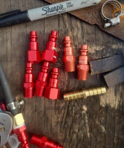 Milton S-314MKIT ColorFit Coupler & Plug Kit - (M-Style, Red) - 1/4" NPT, (14-Piece) 14 Piece 28 71P Q7jcKIL 2