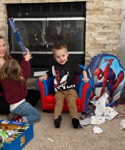 Delta Children Figural Upholstered Chair, Marvel Spider-Man (Blue, Red) 31 71P nlDwUTL