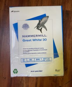 Hammermill Printer Paper, Great White 30% Recycled Paper, 8.5 x 11 - 1 Ream (500 Sheets) - 92 Bright, Made in the USA, 086710 1 Ream | 500 Sheets Letter (8.5x11) 37 71P0 6GWwmL