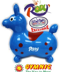Alternative view of Rody Horse Inflatable Bounce & Ride, Matty's Toy Stop Exclusive Blue & Red (7024) with Pump