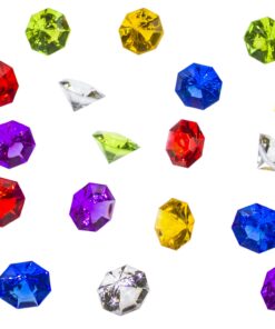 Super Z Outlet Acrylic Colorful Round Treasure Gemstones for Table Scatter, Vase Fillers, Event, Wedding, Arts & Crafts, Birthday Decorations Favor (36 Pieces) Assorted