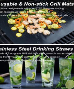 POLIGO 26 PCS Grill Set Backyard BBQ Grill Accessories Stainless Steel Grill Utensils Set with Bag for Christmas Dads Birthday - Camping BBQ Tools Grilling Tools Set Ideal Grilling Gifts for Men Women Black - 26PCS BBQ Set 12 71P1OE68MML