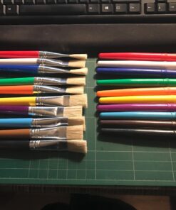 U.S. Art Supply 20-Piece Large Round and Flat Children's Hog Bristle Tempera Paint Brush Set - Fun Kid's Party, School, Student, Class Craft Painting - Beginners Starter Artist Painting Brush Kit Assorted Hog Bristle 13 71P2CT4taTL 1