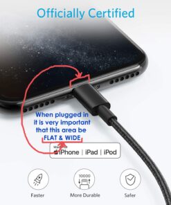 Anker iPhone Charger Cable, (2-Pack) 6ft Lightning Cable, Premium Nylon USB-A to Lightning Cable, MFi Certified iPhone Charger Cable for iPhone SE/Xs/XS Max/XR/X/8 Plus/7/6 Plus, iPad, and More. Black 2 37 71P2VG7zypL