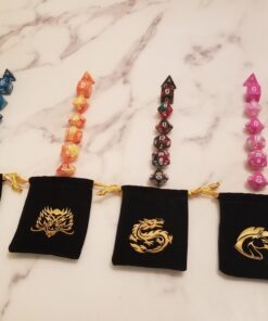 QMay DND Dice Set with 6 Pattern Dice Bag, 42 Pieces, 6 Sets Double - Colors Polyhedron Great for Dungeons and Dragons RPG MTG Table Games 6 sets-42pcs 47 71P4HoXoTmL