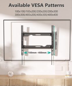 WALI Tilt TV Wall Mount Bracket for Most 26-55 inches LED, LCD, OLED Flat Screen TVs up to 99lbs with Mounting Holes 100x100mm to 400x400mm (TTM-1), Black 29 71P4KATivGL