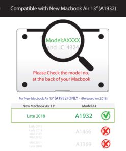 Alternative view of GMYLE MacBook Air 13 Inch Case 2020 2019 2018 A2337 M1 A2179 A1932 with Touch ID Retina Display, Plastic Hard Shell, Keyboard Cover, Privacy Webcam Cover Slide, Screen Protector Set, Navy Blue