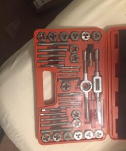 EFFICERE 40-Piece Premium Tap and Die Set, SAE Unified Screw Thread, Size #4 to 1/2” | Include UNC Coarse, UNF Fine and NPT Threads | Essential Threading Tool Kit with Complete Handles and Accessories 40 71P4W8 lE1L