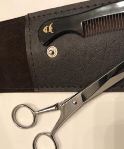 5" Professional German Beard and Mustache Scissors - Moustache Grooming Kit for Trimming Facial Hair with Beard Scissors, Beard Comb,Mustache Comb, and Carry Case by Striking Viking 25 71P4lh6t2CL