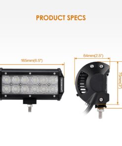 Alternative view of Auxbeam 7" LED Light Bar Flood Led Work Light 36W Off Road Driving Lights for JeepTruck 4x4 Military Mining Boating Farming and Heavy Equipment