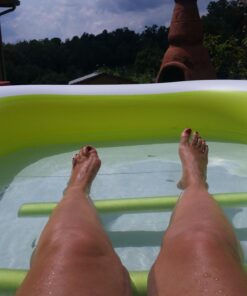 Intex 56483EP Inflatable 8.5' x 5.75' Swim Center Family Pool for 2-3 Kids, Backyard Splash Pool for Children 6+ Years Old, 198-Gallons, Blue & White Family Swim Center 63 71P53ru 1gL