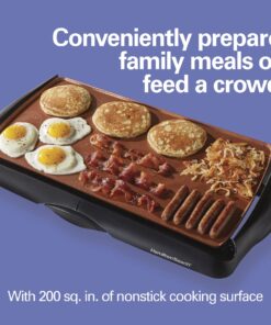 Alternative view of Hamilton Beach 38518R Durathon Ceramic Griddle, 200 sq. in, Black