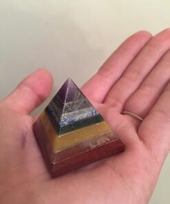 CHAKRA PYRAMID STONE w/ 7 Chakra Stones ~ Red Jasper, Aventurine, Golden Quartz, Amethyst ~ 30-40mm Size by Shambala Shop 31 71P5Ue5iRIL