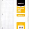 Amazon Basics Graph Ruled Loose Leaf Filler Paper, 600 Count, 6 Pack of 100-Sheet, White, 11 x 8.5 Inch 6-Pack