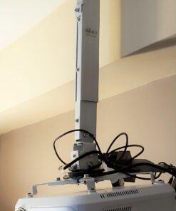 WALI Universal Projector Mount, Projector Ceiling Mount with 25.6'' Extendable Arms, Projector Mounting for Ceiling Adjustable Height Holds up to 44 lbs Projector Holder/Hanger (PM-001-W), White 42 71P5r0zbGvL