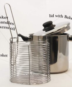 Excelsteel 6 Quart Stainless Steel Stove Top Deep Fryer,Silver 19 71P6485BWsL